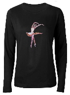 ballet dancewear , womens long sleeve shirt with ballerina design by Tom Conway.