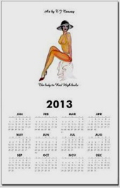 pinup girl art,  vintage style pinup girl calendar